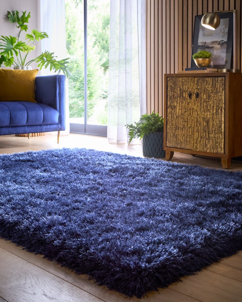Decadence - Navy  - Shaggy - Origins - Phoenox Rugs