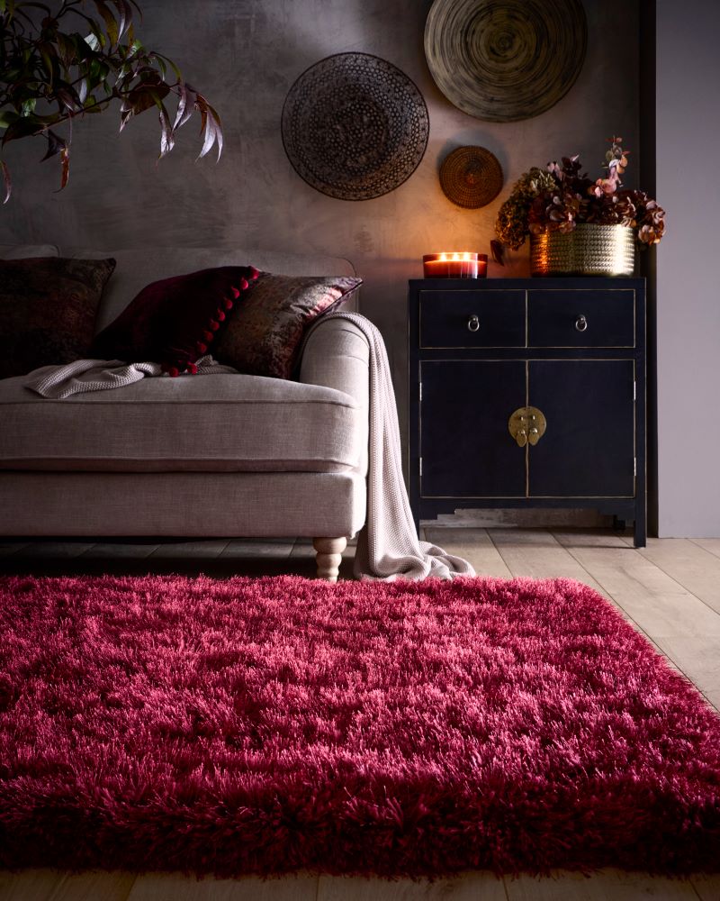 Decadence - Wine- Shaggy - Origins - Phoenox Rugs
