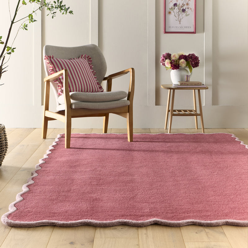 Scalloped Elsie- Coral / Lilac - Phoenox Rugs