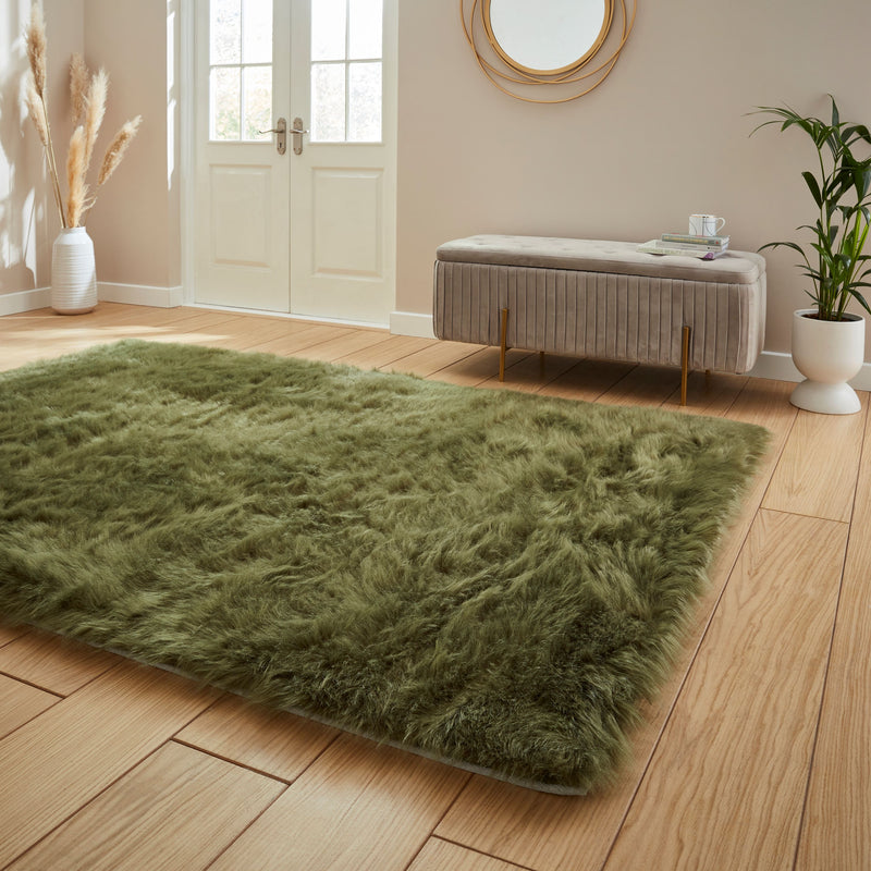 Polar Plush - Plain Shaggy - Olive Green
