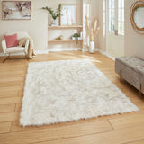 Polar Plush - Plain Shaggy - White / Grey