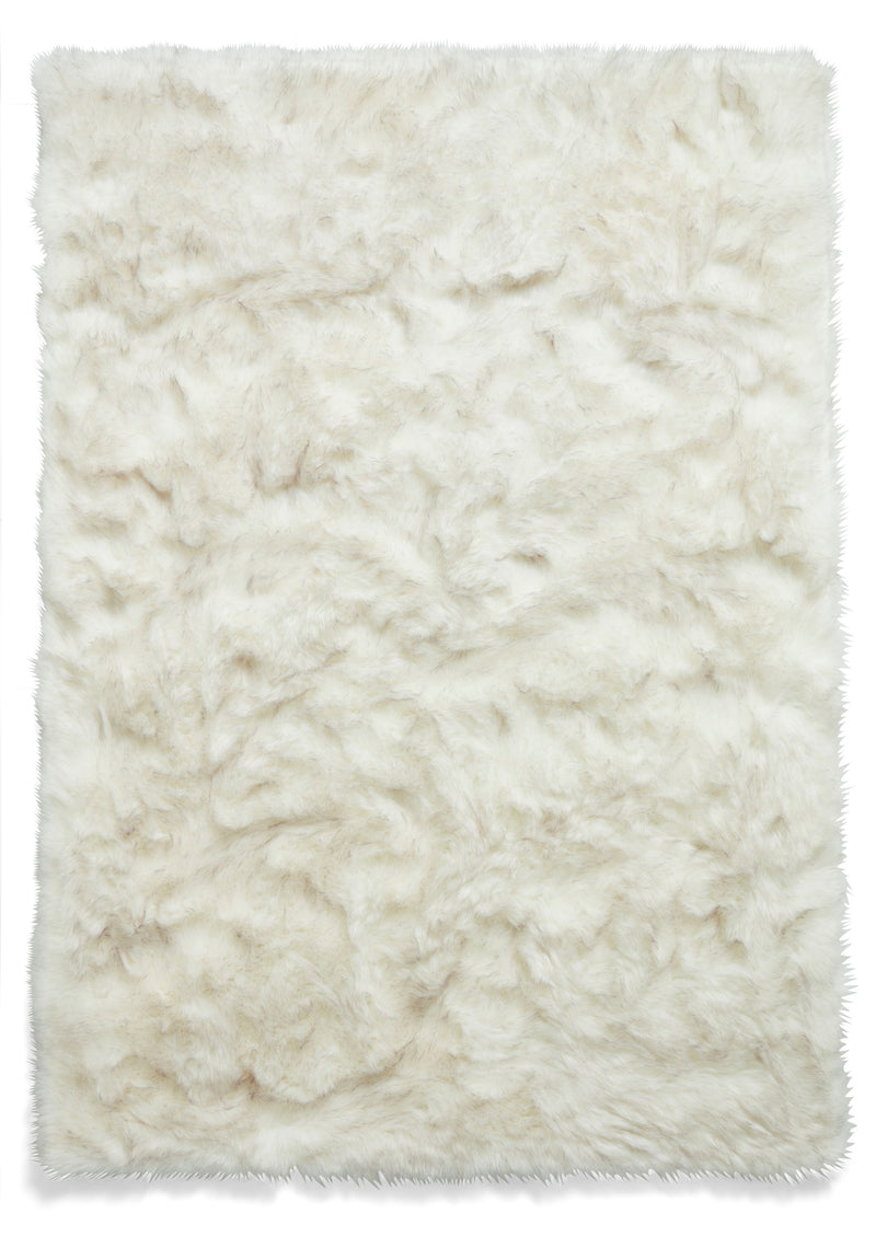 Polar Plush - Plain Shaggy - White / Grey