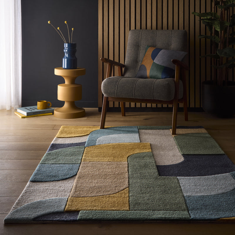 Retro Deco - Blue - Phoenox Rugs