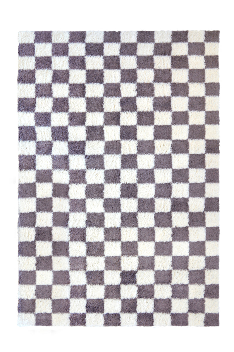 Snug - Checks - Lilac -  Shaggy - Melrose Interiors