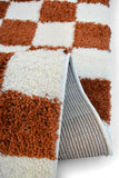 Snug - Checks - Terracotta -  Shaggy - Melrose Interiors