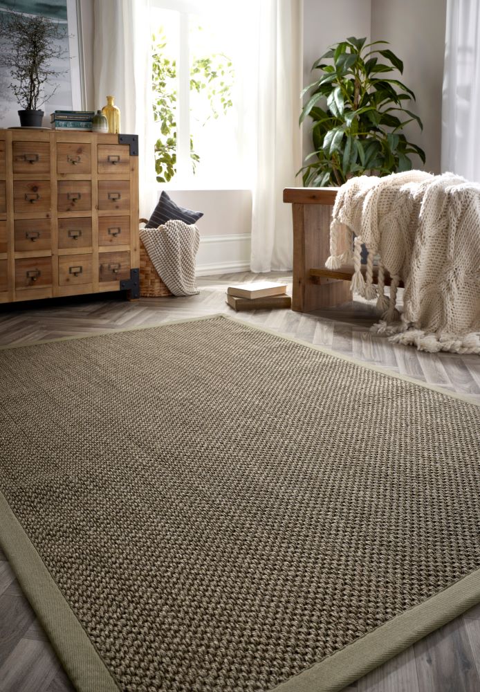 Sisal Neutrals- Sage Green - Sage Green Border -  Origins-  Phoenox Rugs