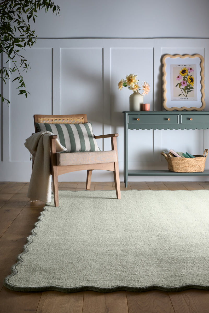 Scalloped Elsie- Seagrass- Phoenox Rugs