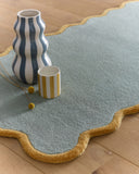 Scalloped Elsie- Duck Egg / Ochre - Phoenox Rugs