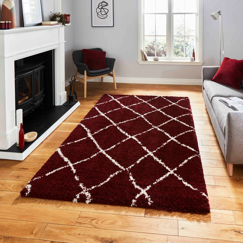 Scandi Berber - Red / Cream- G257