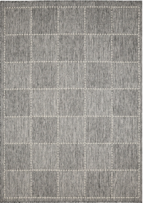 Flatweave Gel - Steel Grey- Check - Anti--Slip- Melrose Interiors