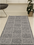 Flatweave Gel - Steel Grey- Check - Anti--Slip- Melrose Interiors