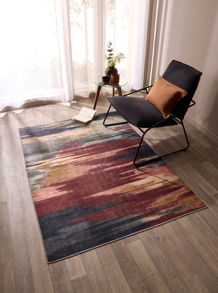 My Washable Range - Sedona - Rust / Navy -  Contemporary -  Phoenox Rug