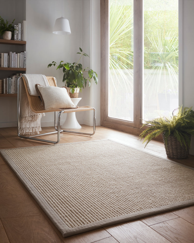 Sisal Boucle - Soft Grey Border - Pheonox Rugs