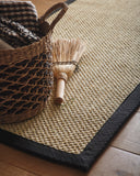 Sisal Neutrals- Light Beige - Black Border -  Origins-  Phoenox Rugs