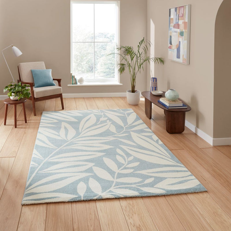 Sorrel Leaf - Blue  -  Catherine Lansfield - Think Rugs