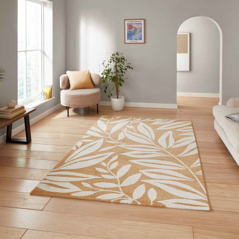 Sorrel Leaf - Ochre -  Catherine Lansfield - Think Rugs