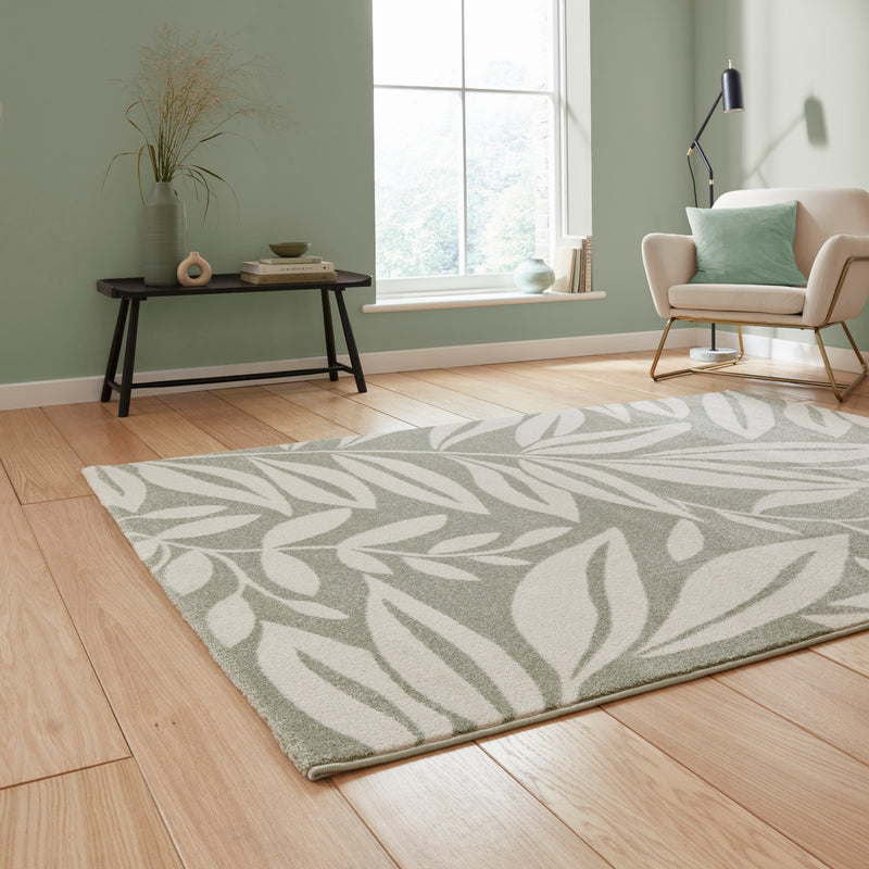 Sorrel Leaf - Sage Green  -  Catherine Lansfield - Think Rugs