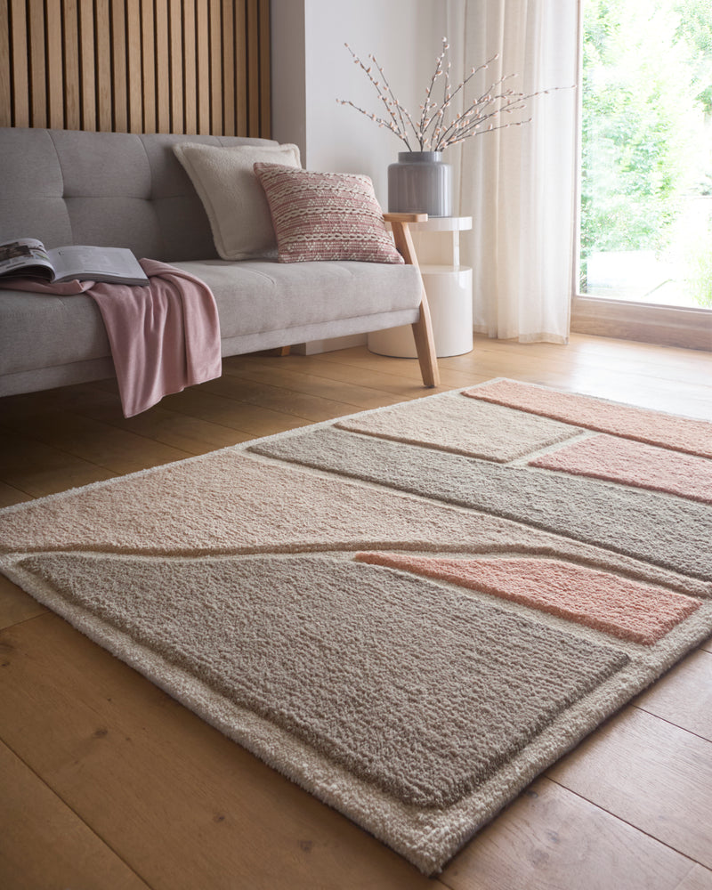 Strata - Pink / Grey - Pheonox Rugs