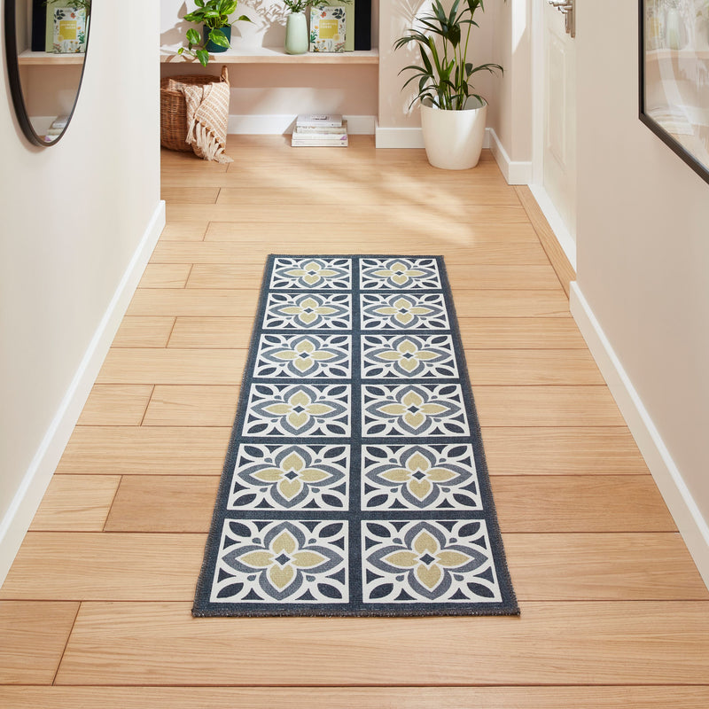 Victoria - Washable - Grey / Yellow- H1191