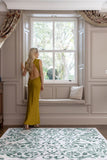 Vintage Scroll - Green- Elegant Affair - Washable - Hug Rug - Pheonox Rugs