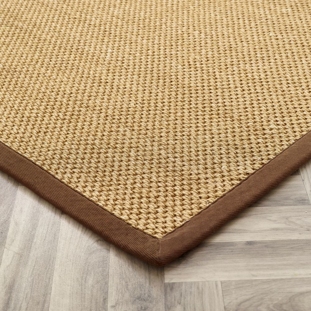 Sisal Neutrals- Warm Natural - Dark Brown Border -  Origins-  Phoenox Rugs