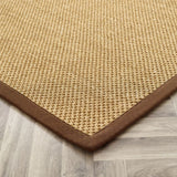 Sisal Neutrals- Warm Natural - Dark Brown Border -  Origins-  Phoenox Rugs