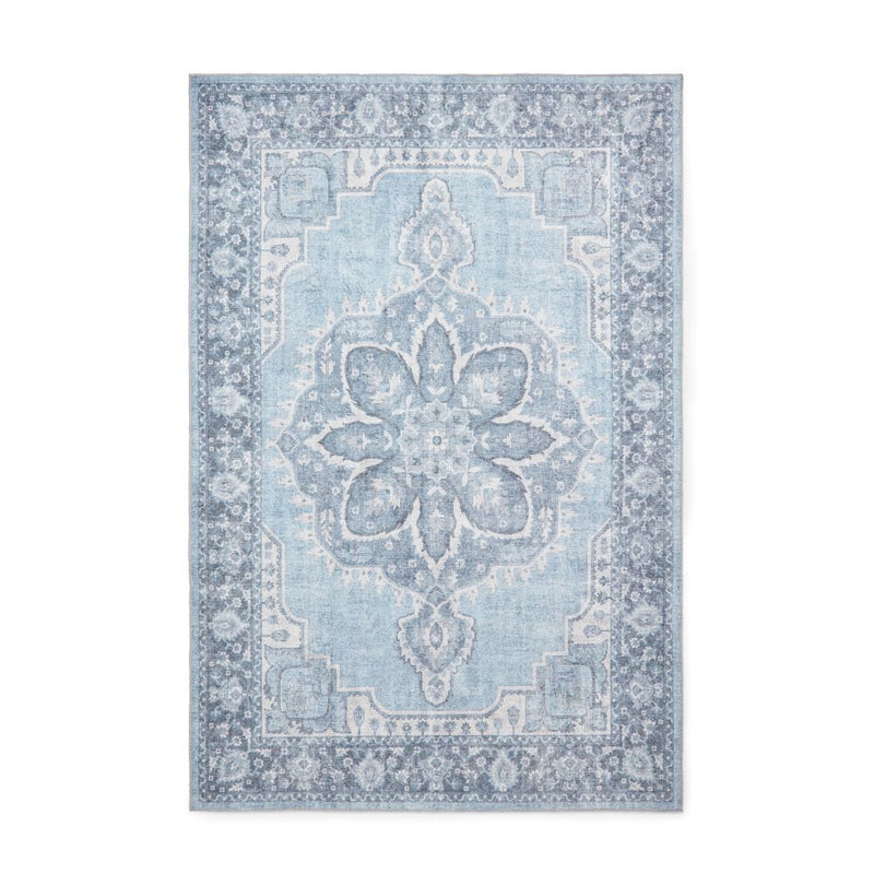 Zahra - Washable - S0063 - Blue - Think Rugs