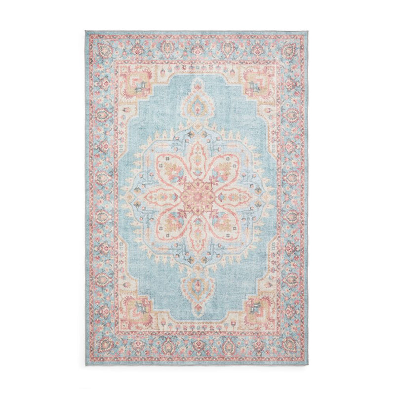 Zahra - Washable - S0063 - Blue / Beige - Think Rugs