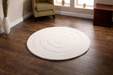 Spiral 100% Wool Circular Rugs - Ivory- TR