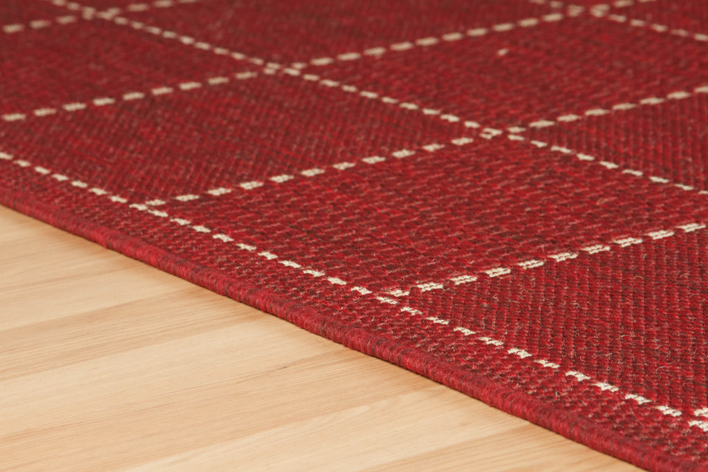 Checked Flatweave (Super Sisalo) - Red- OW